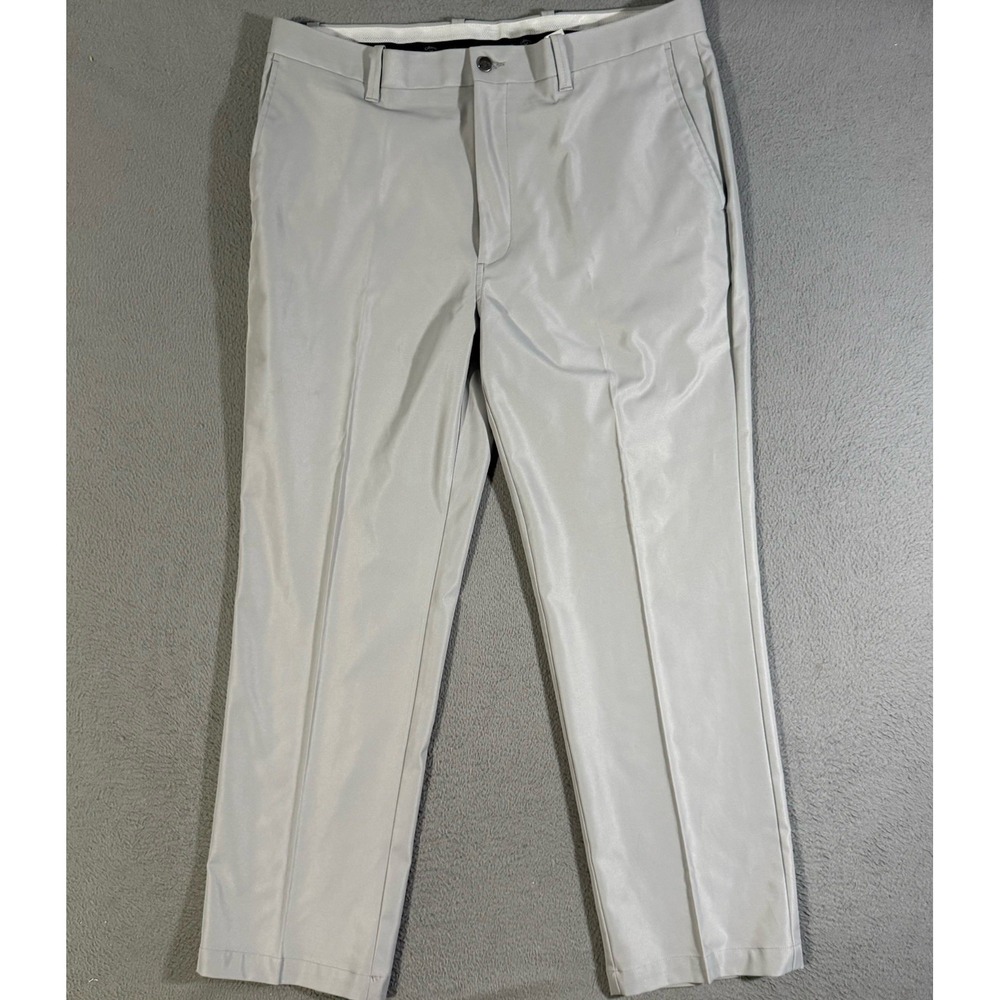 Callaway Golf Pants Men's 36x30‎ Straight Flat Front Zip Closure Gray Button
